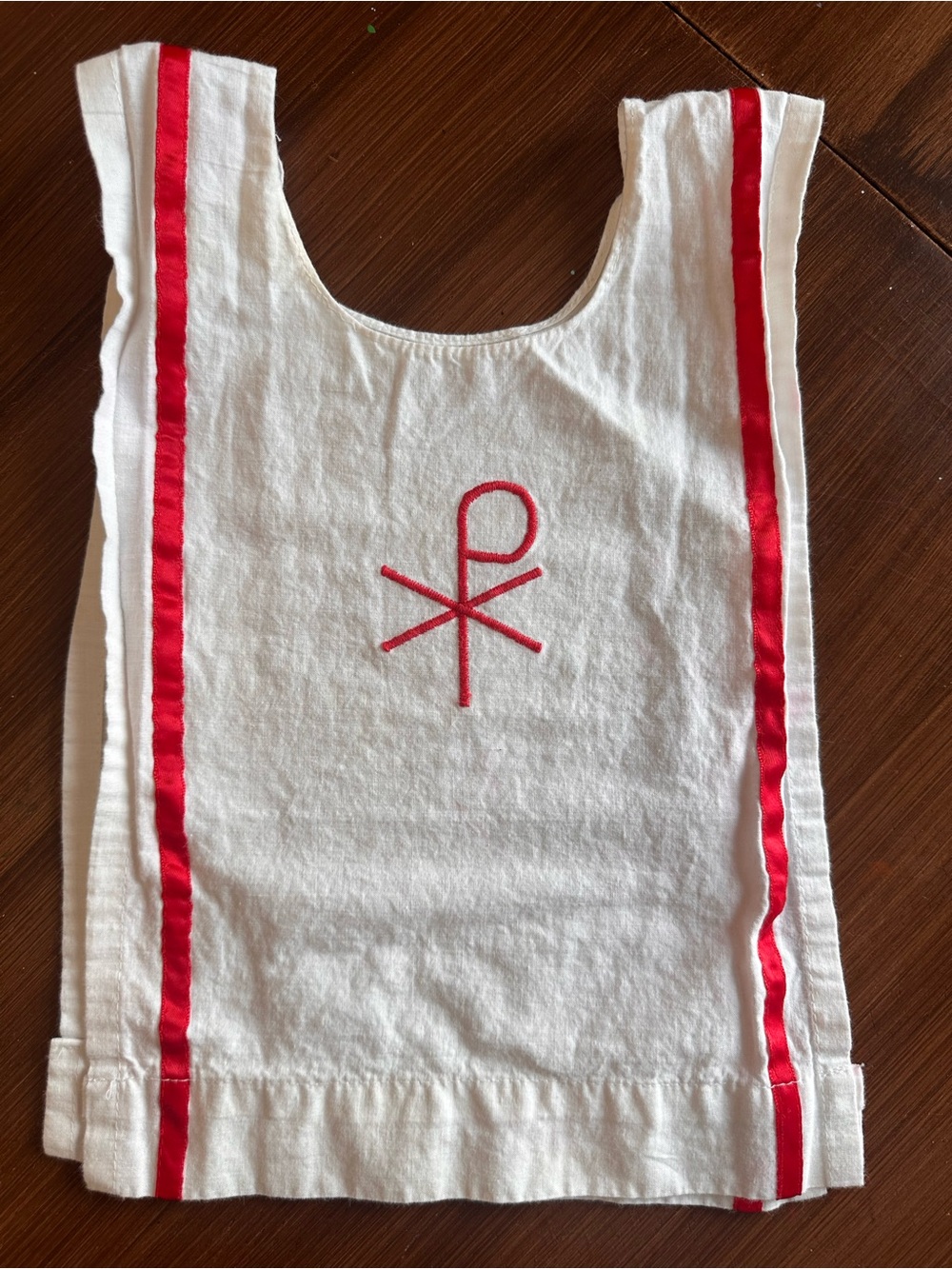 Vintage Sacred Heart Baptisimal Bib - Religious Baby Bib Catholic Collectible